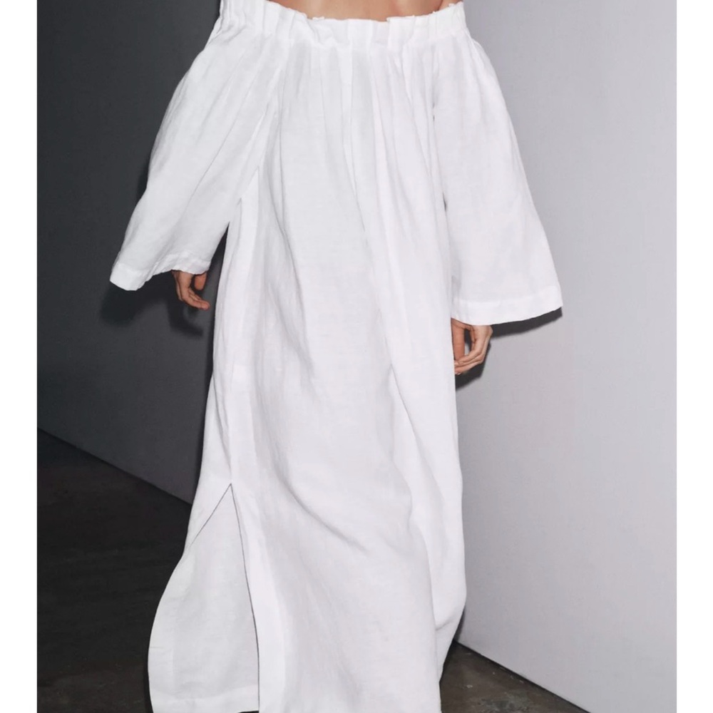 Zara White Off-Shoulder Maxi Dress - Picture 3 of 6